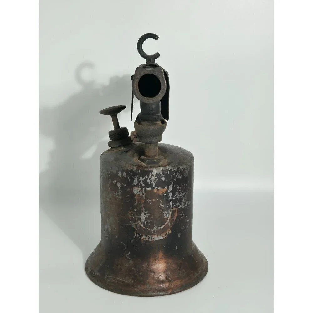Vintage The Turner Brass Works Sycamore Ill Copper Blow Torch With Black Handle